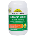 (Hàng Công Ty)  Viên Uống Hỗ Trợ Não Bộ Ginkgo 2000 Brain & Memory Nature's Way
