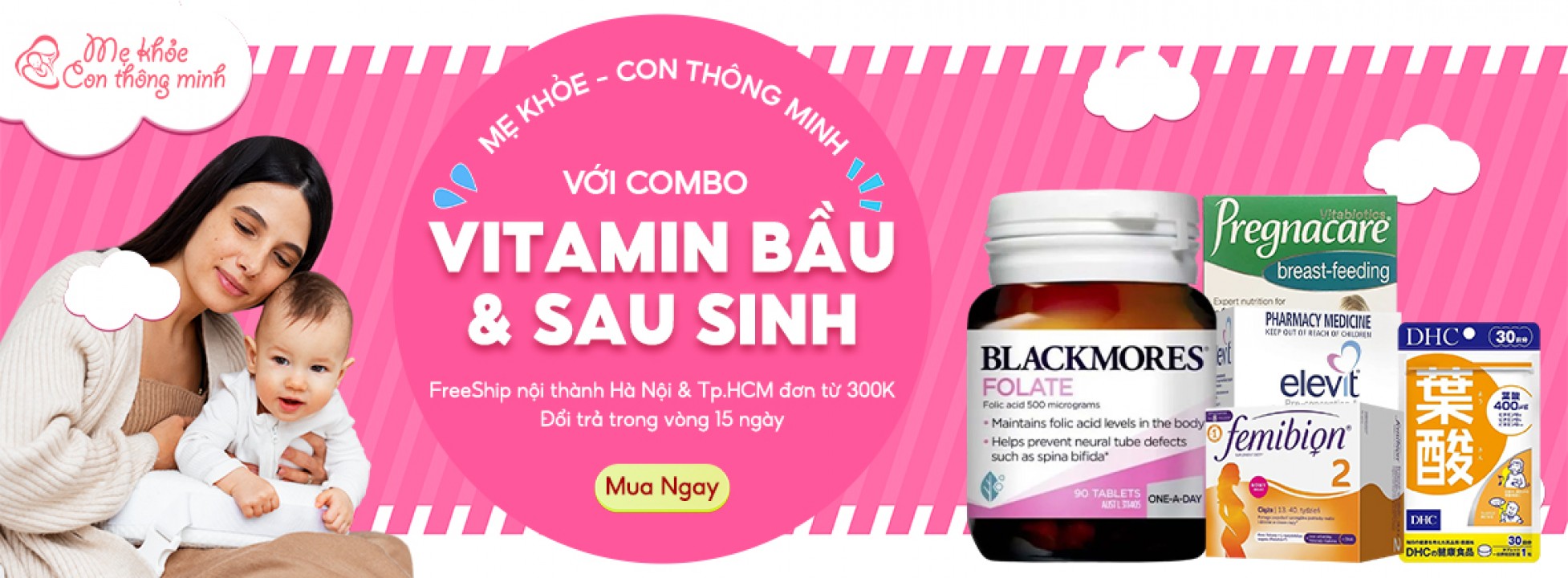 Combo vitamin bầu và sau sinh