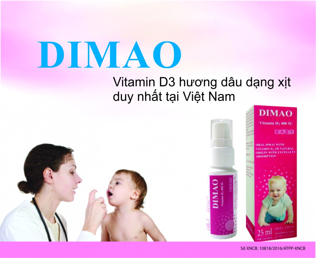 Dimao Vitamin D3 400 IU Dạng Xịt - Cho Trẻ Thêm Cao