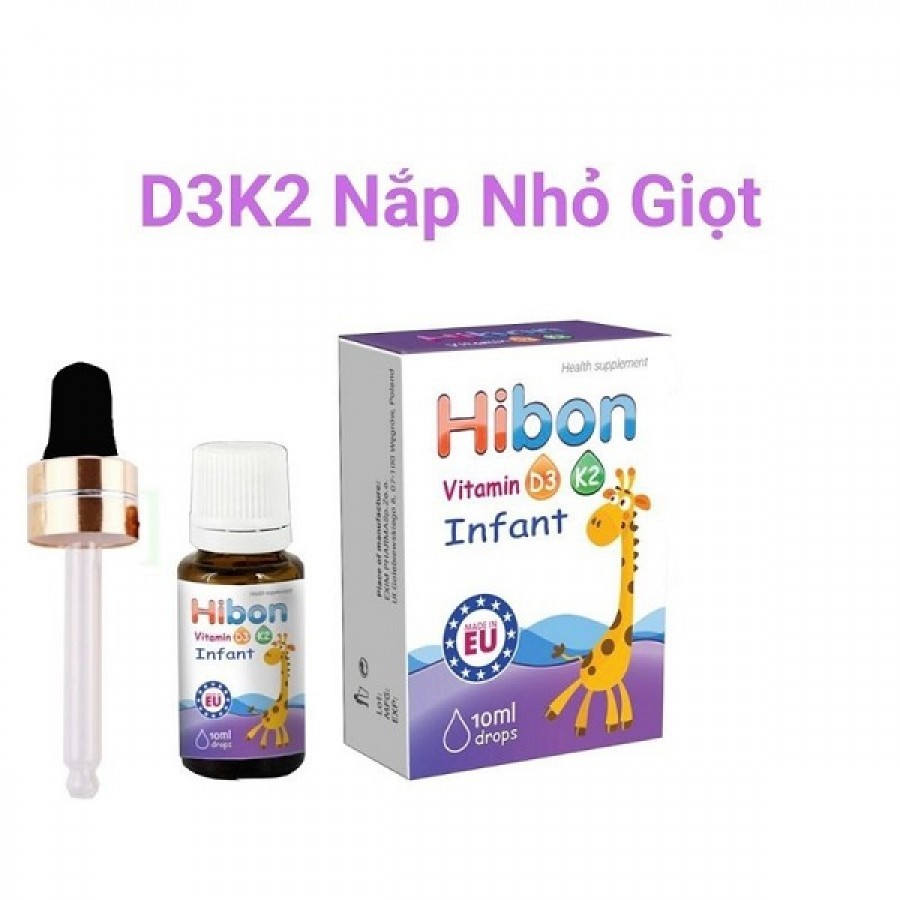 Vitamin D3 + K2 HiBon Hỗ Trợ Hấp Thu Canxi Cho Bé