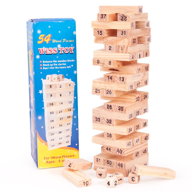Đồ chơi rút gỗ Wish Toy cho bé 54 thanh 1