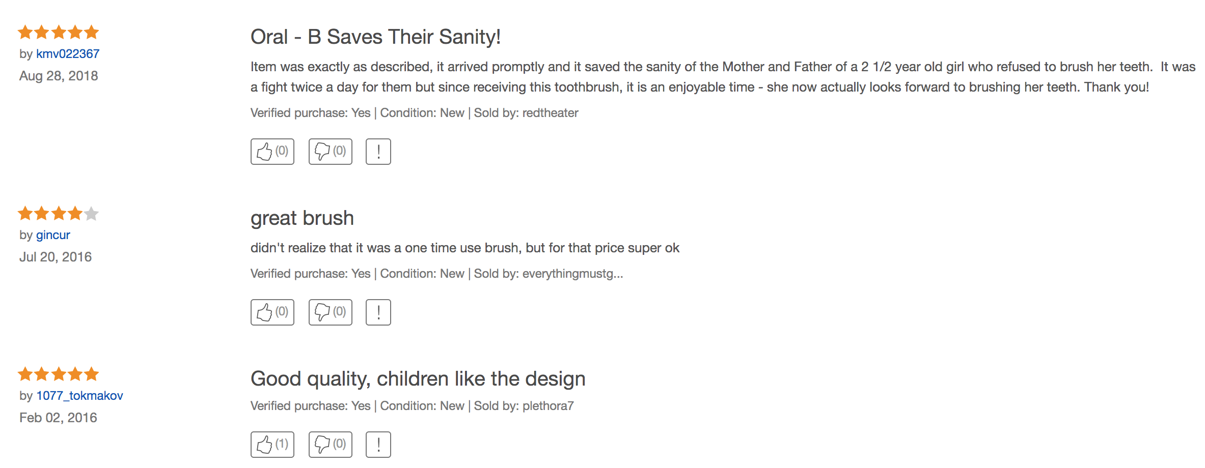Review của những khách hàng đã dùng sản phẩm cho bé trên eBay.com