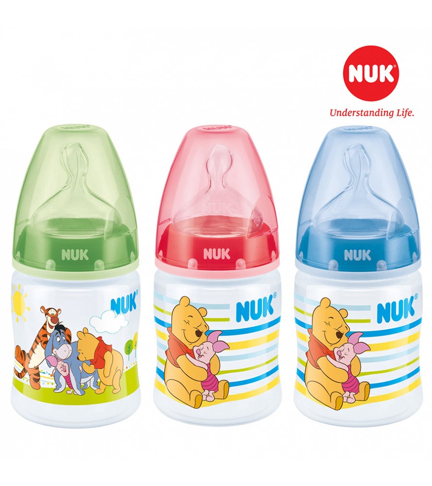Bình Sữa Nuk Premium Choice+ Nhựa PP Cổ Rộng Núm Ti S1-M 150ml Disney, bình sữa nuk, Bình Sữa Nuk Premium Choice+ , Cách sử dụng bình sữa Nuk, Bình sữa Nuk núm cao su