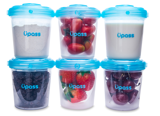 trữ sữa Upass, trữ thức ăn Upass, bộ 6 cốc trữ sữa Upass, Bộ 6 cốc trữ sữa và thức ăn Upass