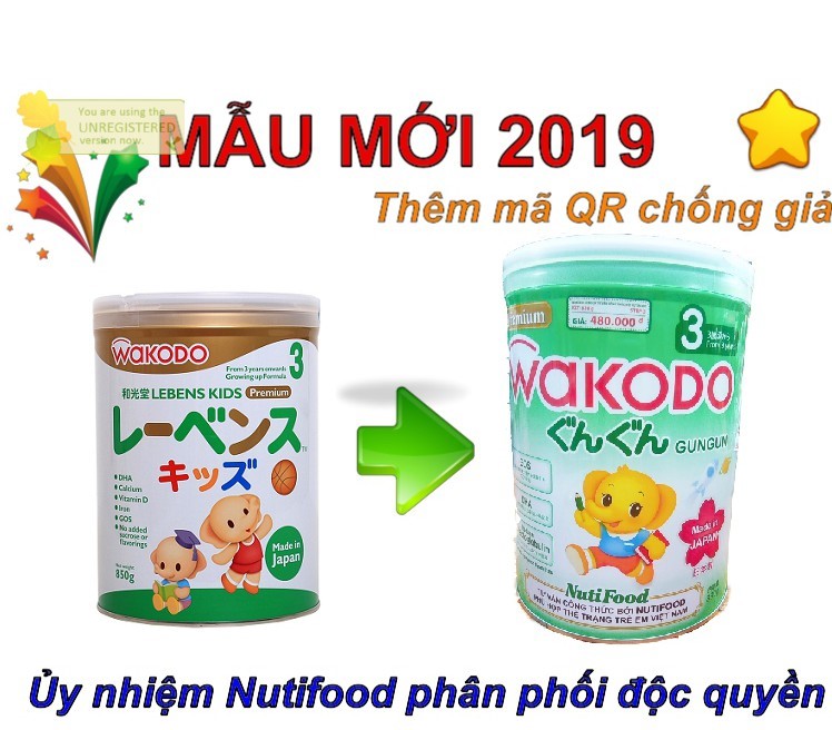 Sữa Wakodo Lebens Kid số 3 850g, sữa wakodo số 3 có tốt không, sữa wakodo nutifood số 3, cách pha sữa wakodo số 3, 