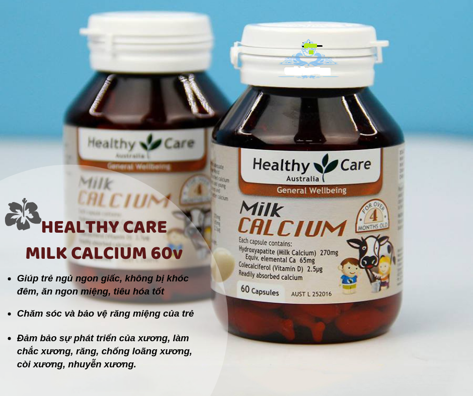 canxi sữa healthy care, canxi milk healthy care, canxi milk healthy care 60 viên, canxi sữa úc healthy care