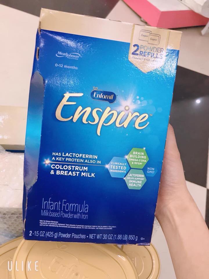 Sữa Enfamil Enspire Infant Non-GMO 581g Cho Bé 0-12 Tháng (Mẫu Mới), sữa enfamil mỹ