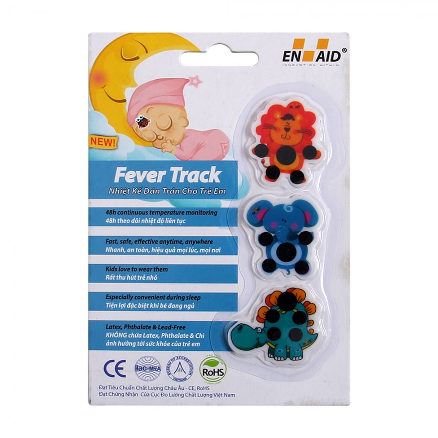 nhiệt kế dán trán Fever Track, Nhiệt kế dán trán Fever Track cho trẻ em, Nhiệt kế dán trán cho trẻ em Fever Track