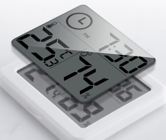 Đồng hồ 3 trong 1, Nhiệt kế ẩm điện tử màn hình LCD , Đồng hồ đo nhiệt độ đa năng, máy đo nhiệt ẩm kế LCD