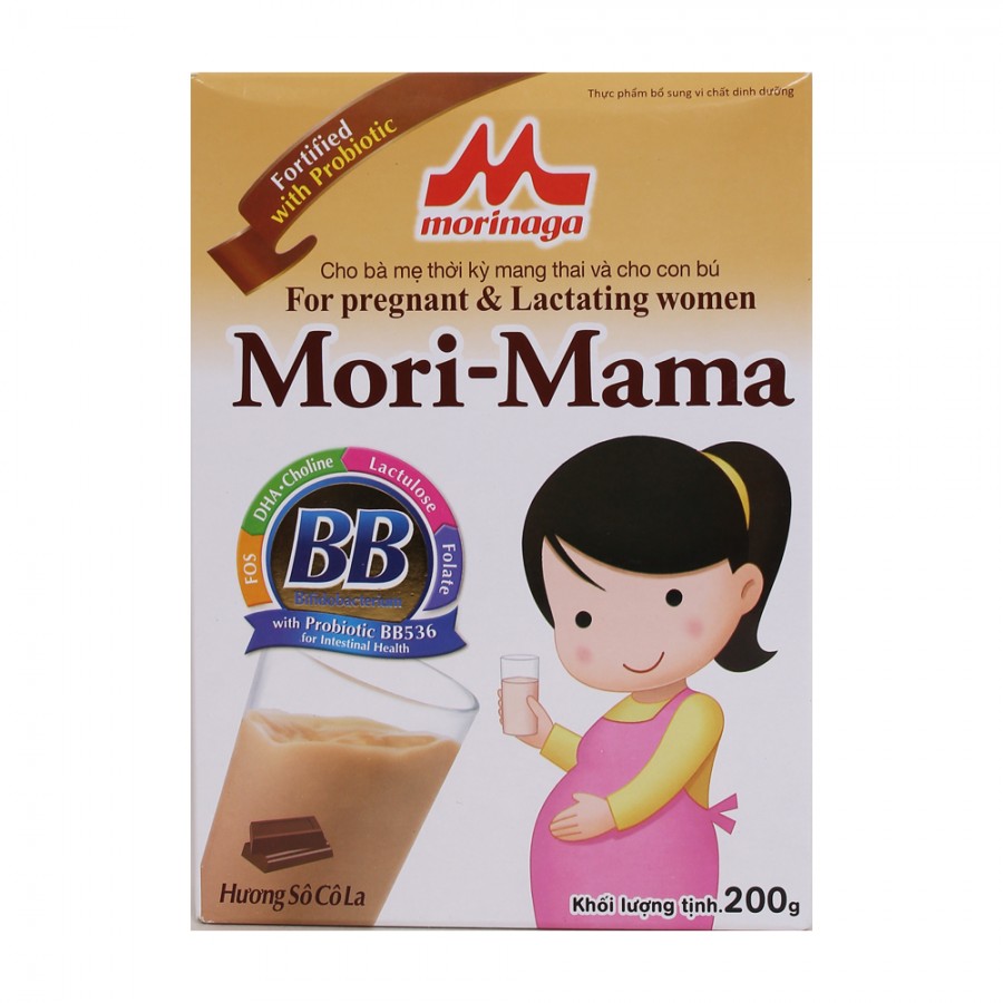 Sữa bà bầu Morimama vị socola 200g, Sữa bà bầu Morimama, sữa bầu mori mama,