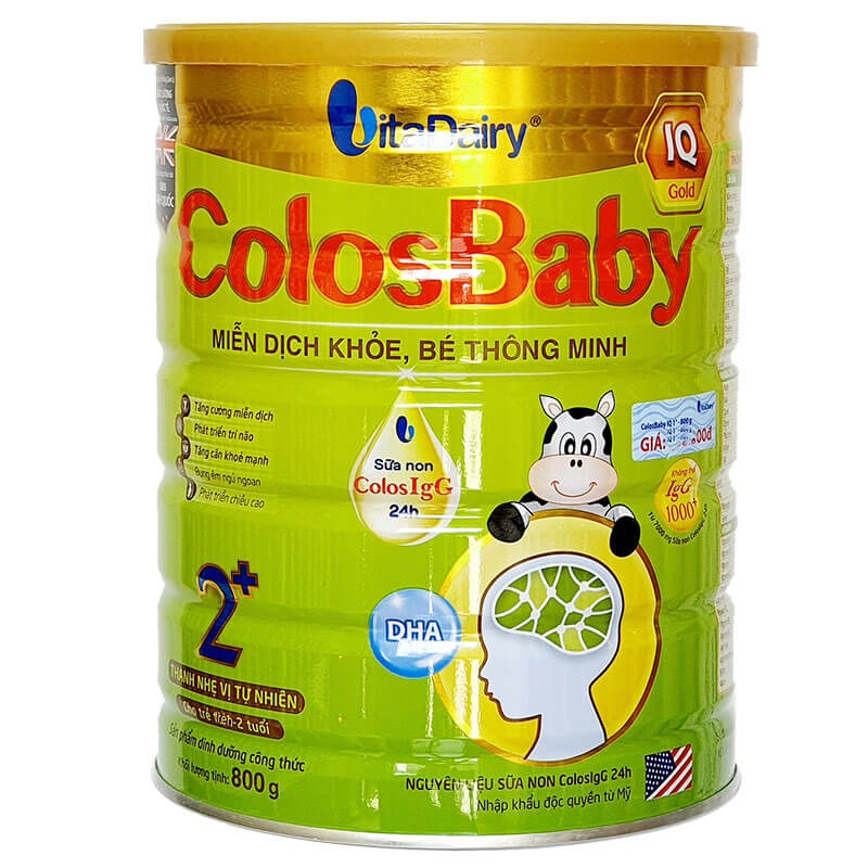 Sữa non Colosbaby IQ gold 2+, Sữa non Colosbaby IQ gold 2+ cho trẻ từ 2 tuổi trở lên, Colosbaby IQ gold 2+, Sữa non Colosbaby IQ gold 2+