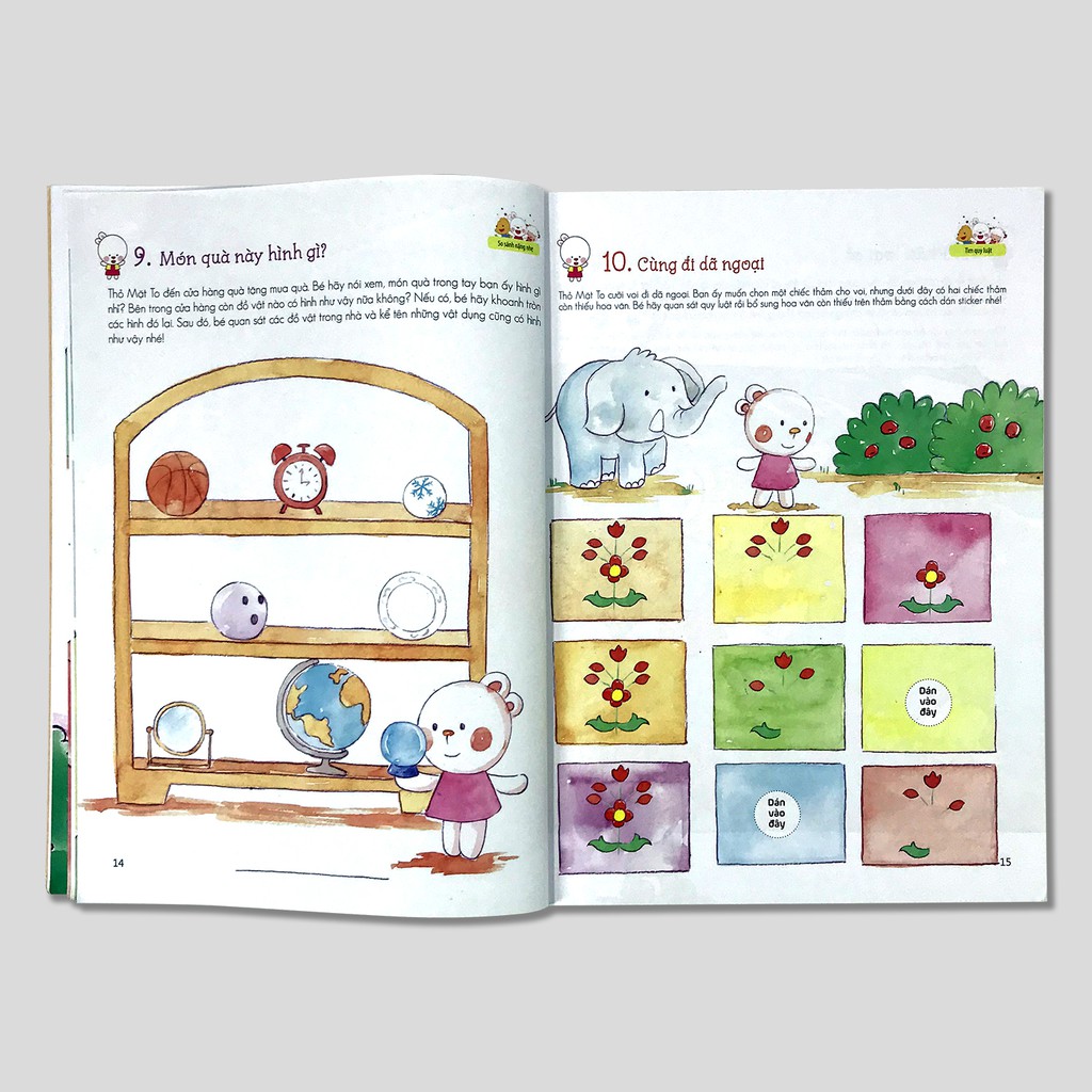 Sách Phát triển tư duy toán học cùng thỏ mặt to 4 - 5 tuổi (Tập 1)