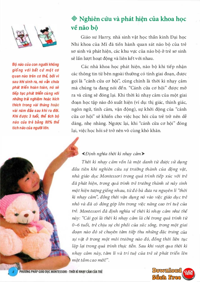 Phương pháp giáo dục Montessori- Thời kỳ nhạy cảm của trẻ