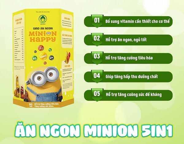 Siro ăn ngon Minion Happy, Siro ăn ngon 5in1 Minion Happy, siro ăn ngon Minion Happy review