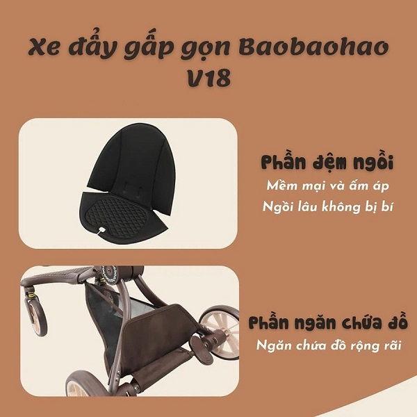 xe đẩy baobaohao, xe đẩy baobaohao V18, xe đẩy 2 chiều gấp gọn baobaohao V118