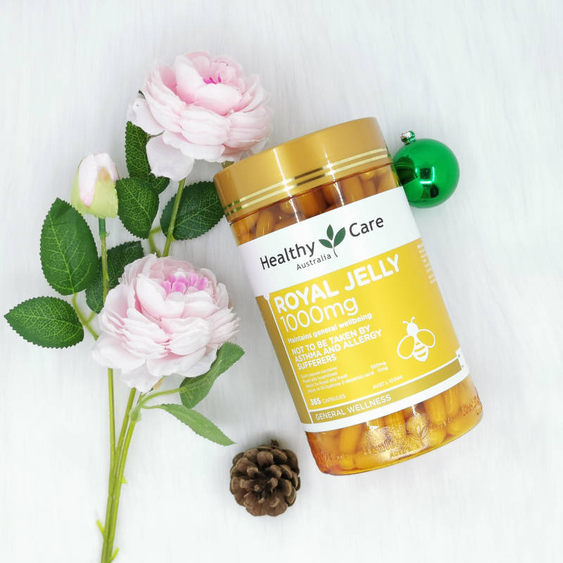 Sữa ong chúa Healthy Care Royal Jelly 1000mg hỗ trợ làm chậm quá trình lão hoa da