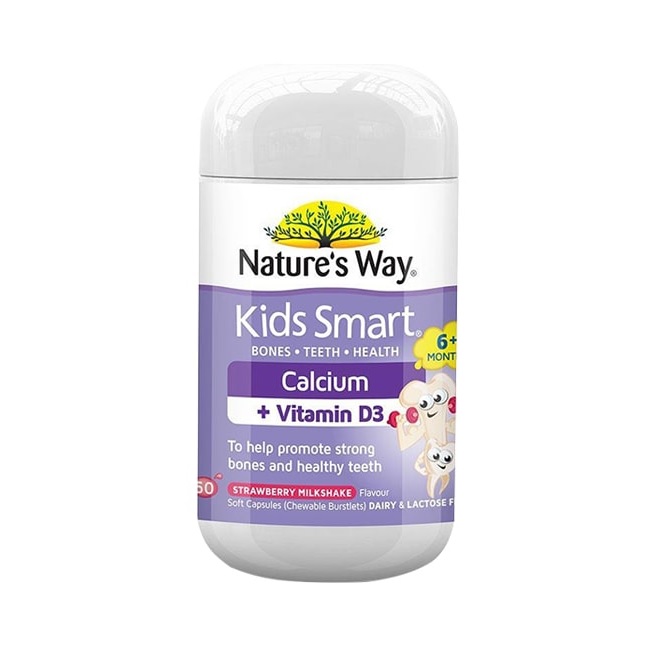 Kẹo dẻo Canxi Vitamin D3 Natures Way Kids Smart cải thiện cấu trúc xương răng