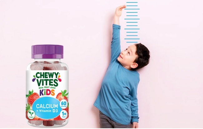 Kẹo nhai Canxi Vitamin D3 cho bé Gummies CHEWY VITES  cải thiện chiều cao và sức khỏe