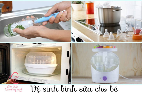 Mẹ cần vệ sinh bình cho bé trước khi pha sữa