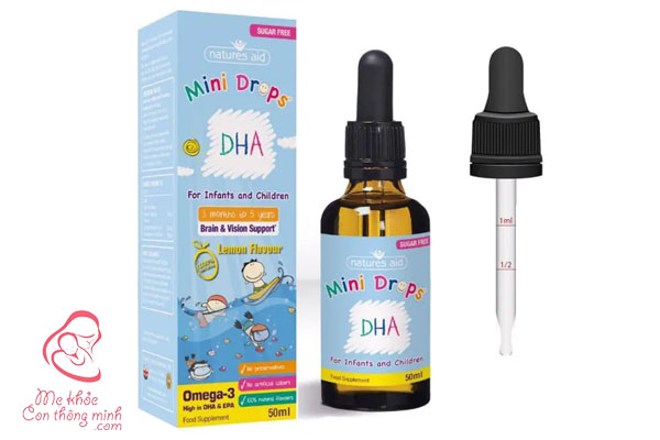 DHA dạng nhỏ giọt cho bé từ 3 tháng- 5 tuổi Vitamin Natures Aid DHA Drop