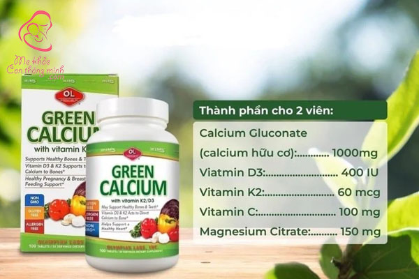 Viên uống bổ sung canxi cho bà bầu Green Calcium